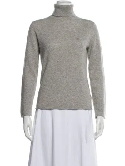 Pre-owned Neiman Marcus Cashmere Turtleneck Sweater In Gray