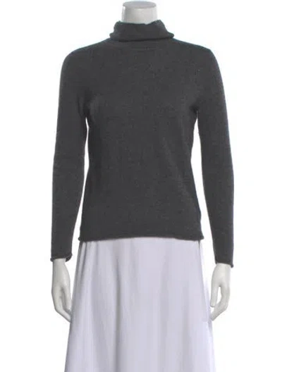 Pre-owned Neiman Marcus Cashmere Turtleneck Sweater In Gray