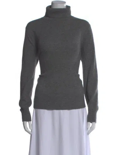 Pre-owned Neiman Marcus Cashmere Turtleneck Sweater In Gray
