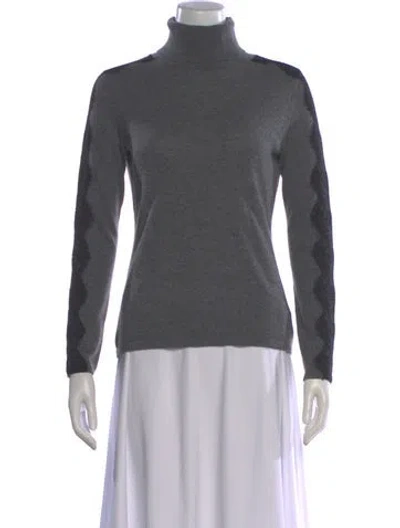 Pre-owned Neiman Marcus Cashmere Turtleneck Sweater In Gray