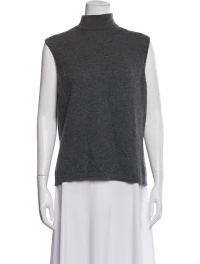 Pre-owned Neiman Marcus Cashmere Turtleneck Sweater In Gray