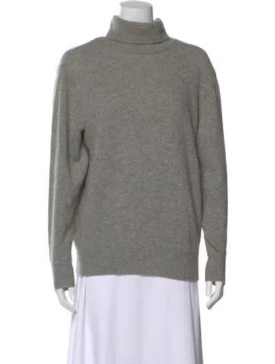 Pre-owned Neiman Marcus Cashmere Turtleneck Sweater In Gray