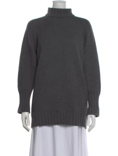 Pre-owned Neiman Marcus Cashmere Turtleneck Sweater In Gray
