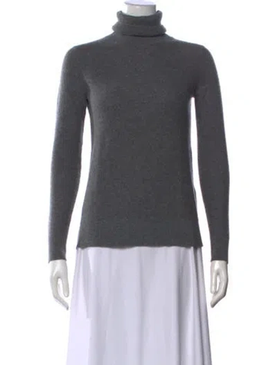 Pre-owned Neiman Marcus Cashmere Turtleneck Sweater In Gray