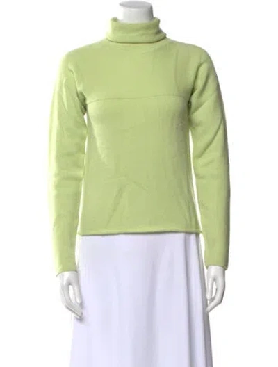Pre-owned Neiman Marcus Cashmere Turtleneck Sweater In Green