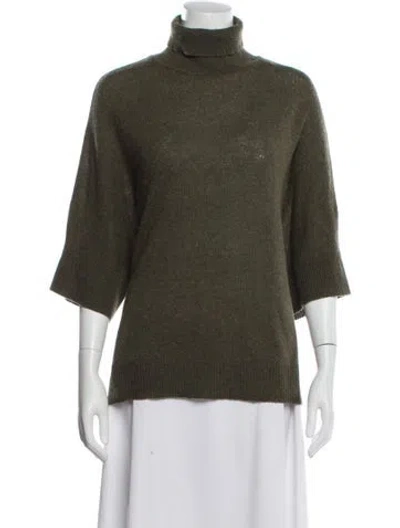 Pre-owned Neiman Marcus Cashmere Turtleneck Sweater In Green