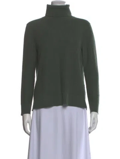 Pre-owned Neiman Marcus Cashmere Turtleneck Sweater In Green