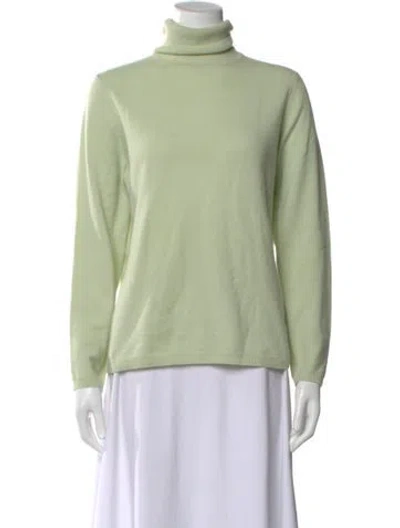 Pre-owned Neiman Marcus Cashmere Turtleneck Sweater In Green
