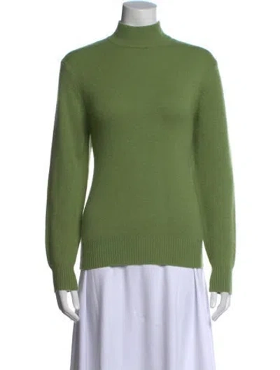 Pre-owned Neiman Marcus Cashmere Turtleneck Sweater In Green