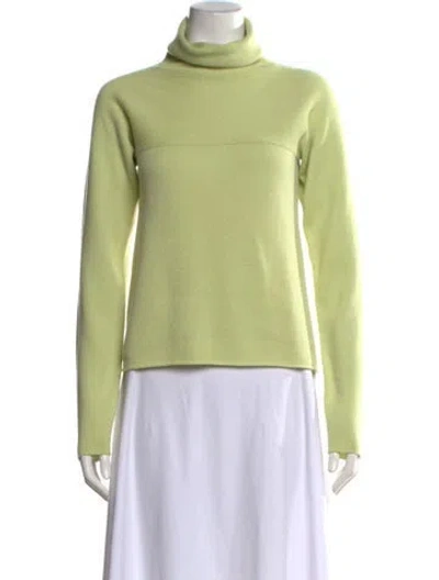 Pre-owned Neiman Marcus Cashmere Turtleneck Sweater In Green