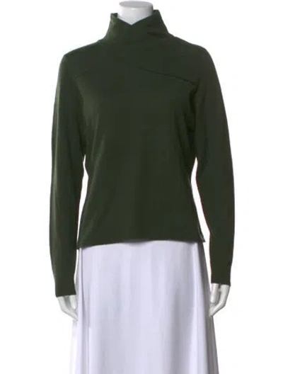 Pre-owned Neiman Marcus Cashmere Turtleneck Sweater In Green