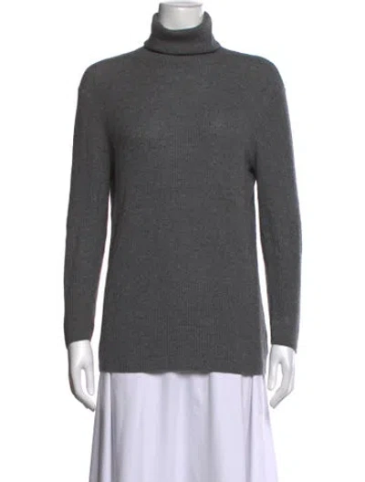 Pre-owned Neiman Marcus Cashmere Turtleneck Sweater In Grey