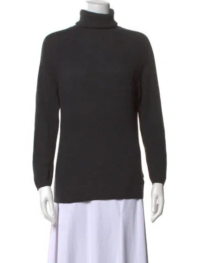 Pre-owned Neiman Marcus Cashmere Turtleneck Sweater In Grey