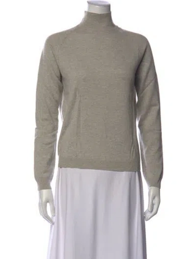 Pre-owned Neiman Marcus Cashmere Turtleneck Sweater In Grey