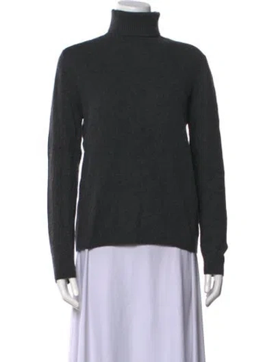 Pre-owned Neiman Marcus Cashmere Turtleneck Sweater In Grey