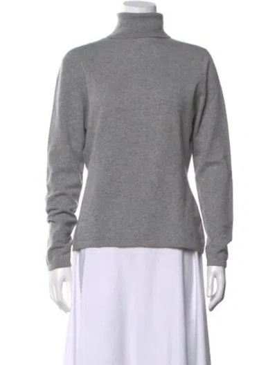 Pre-owned Neiman Marcus Cashmere Turtleneck Sweater In Grey