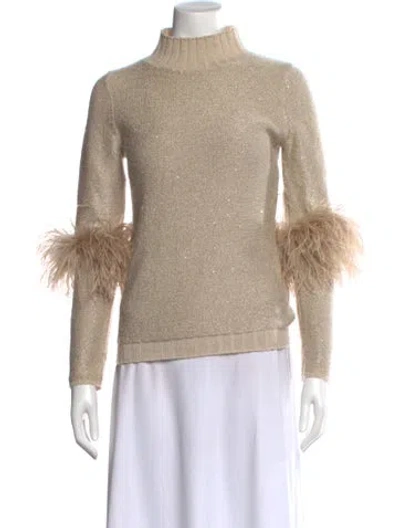 Pre-owned Neiman Marcus Cashmere Turtleneck Sweater In Neutral