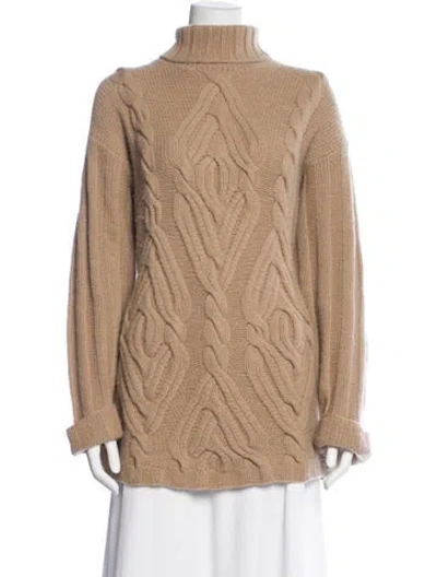Pre-owned Neiman Marcus Cashmere Turtleneck Sweater In Neutral