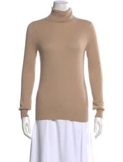 Pre-owned Neiman Marcus Cashmere Turtleneck Sweater In Neutral