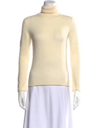 Pre-owned Neiman Marcus Cashmere Turtleneck Sweater In Neutral