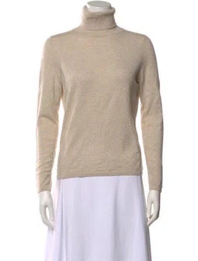 Pre-owned Neiman Marcus Cashmere Turtleneck Sweater In Neutral