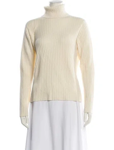 Pre-owned Neiman Marcus Cashmere Turtleneck Sweater In Neutral