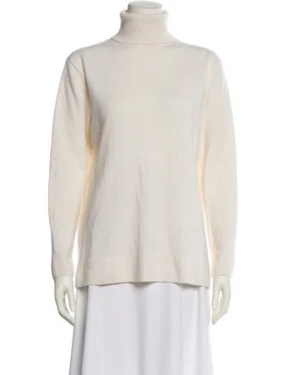 Pre-owned Neiman Marcus Cashmere Turtleneck Sweater In Neutral