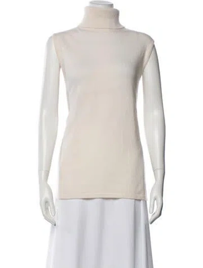 Pre-owned Neiman Marcus Cashmere Turtleneck Sweater In Neutral
