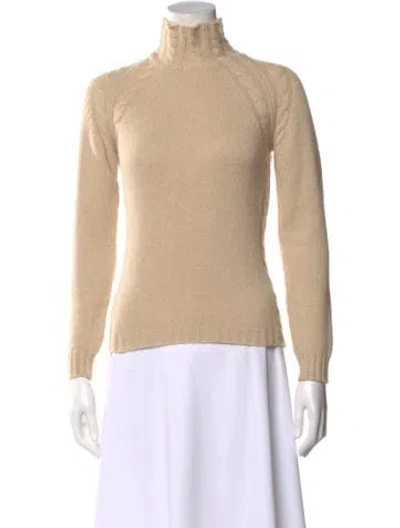 Pre-owned Neiman Marcus Cashmere Turtleneck Sweater In Neutral