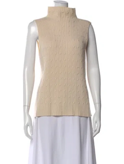 Pre-owned Neiman Marcus Cashmere Turtleneck Sweater In Neutral