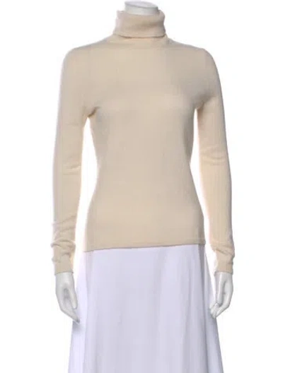 Pre-owned Neiman Marcus Cashmere Turtleneck Sweater In Neutral