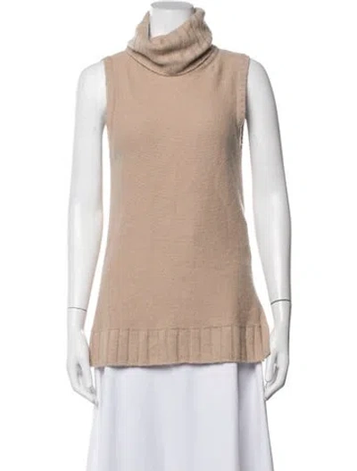 Pre-owned Neiman Marcus Cashmere Turtleneck Sweater In Neutral