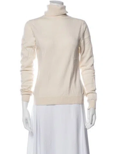 Pre-owned Neiman Marcus Cashmere Turtleneck Sweater In Neutral