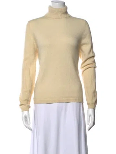 Pre-owned Neiman Marcus Cashmere Turtleneck Sweater In Neutral