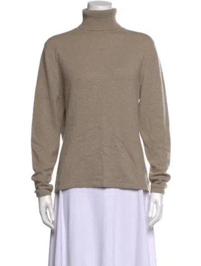 Pre-owned Neiman Marcus Cashmere Turtleneck Sweater In Neutrals