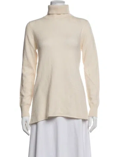 Pre-owned Neiman Marcus Cashmere Turtleneck Sweater In Neutrals