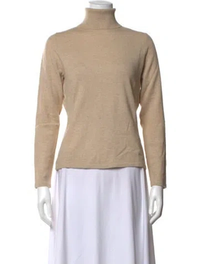 Pre-owned Neiman Marcus Cashmere Turtleneck Sweater In Neutrals