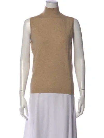 Pre-owned Neiman Marcus Cashmere Turtleneck Sweater In Neutrals
