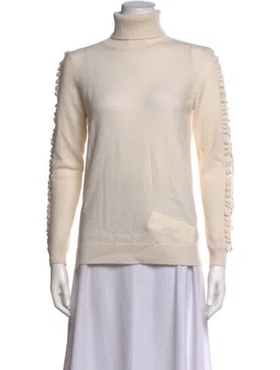 Pre-owned Neiman Marcus Cashmere Turtleneck Sweater In Neutrals