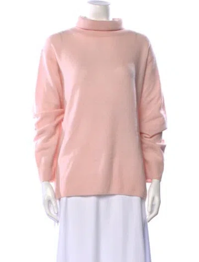 Pre-owned Neiman Marcus Cashmere Turtleneck Sweater In Pink