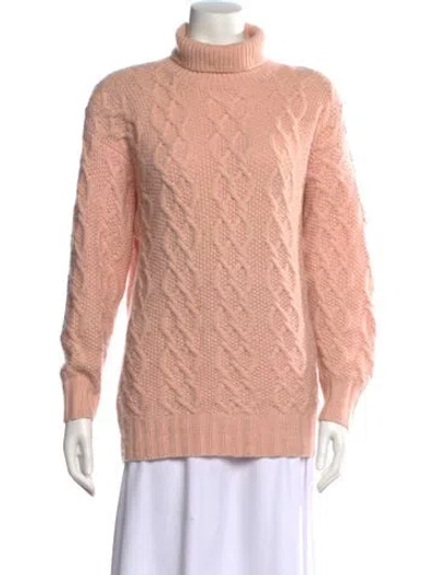 Pre-owned Neiman Marcus Cashmere Turtleneck Sweater In Pink