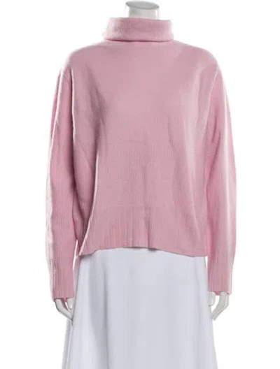 Pre-owned Neiman Marcus Cashmere Turtleneck Sweater In Pink