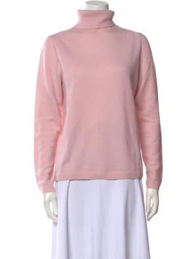 Pre-owned Neiman Marcus Cashmere Turtleneck Sweater In Pink