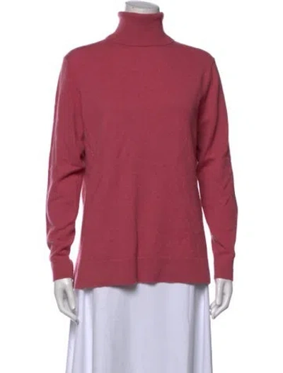 Pre-owned Neiman Marcus Cashmere Turtleneck Sweater In Pink