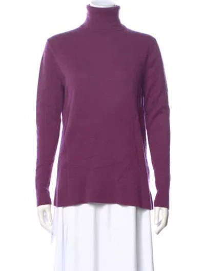 Pre-owned Neiman Marcus Cashmere Turtleneck Sweater In Purple