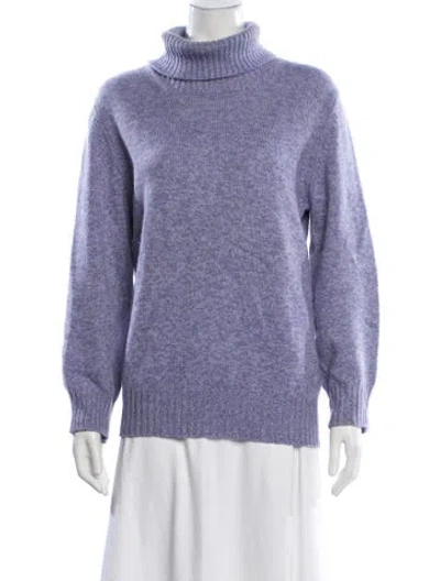 Pre-owned Neiman Marcus Cashmere Turtleneck Sweater In Purple