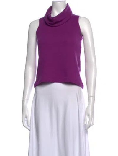 Pre-owned Neiman Marcus Cashmere Turtleneck Sweater In Purple