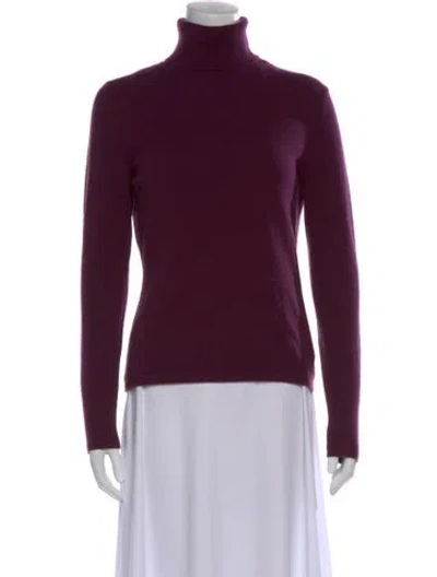 Pre-owned Neiman Marcus Cashmere Turtleneck Sweater In Purple