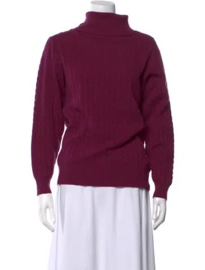 Pre-owned Neiman Marcus Cashmere Turtleneck Sweater In Purple