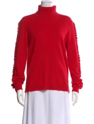 Pre-owned Neiman Marcus Cashmere Turtleneck Sweater In Red